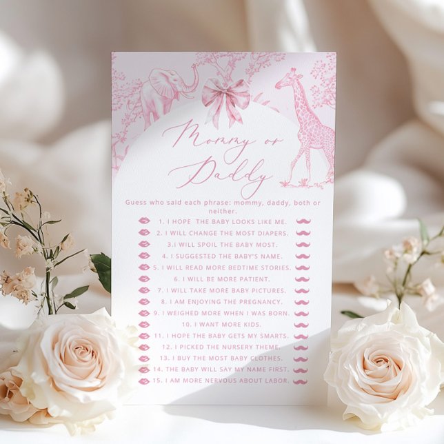 Toile Safari Mami oder Papi Baby Shower Spiel (Von Creator hochgeladen)