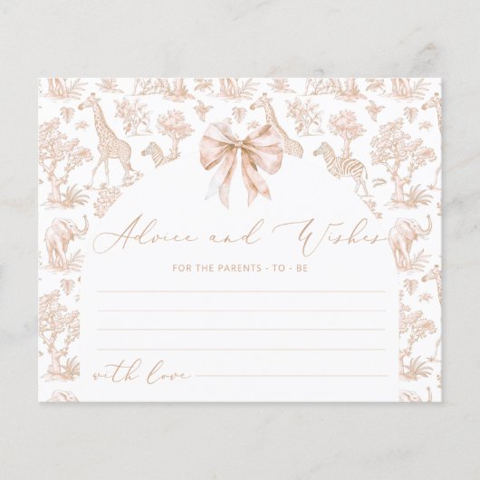 Toile Safari-Ratschläge und Wünsche der Eltern-Kar (Vorderseite)