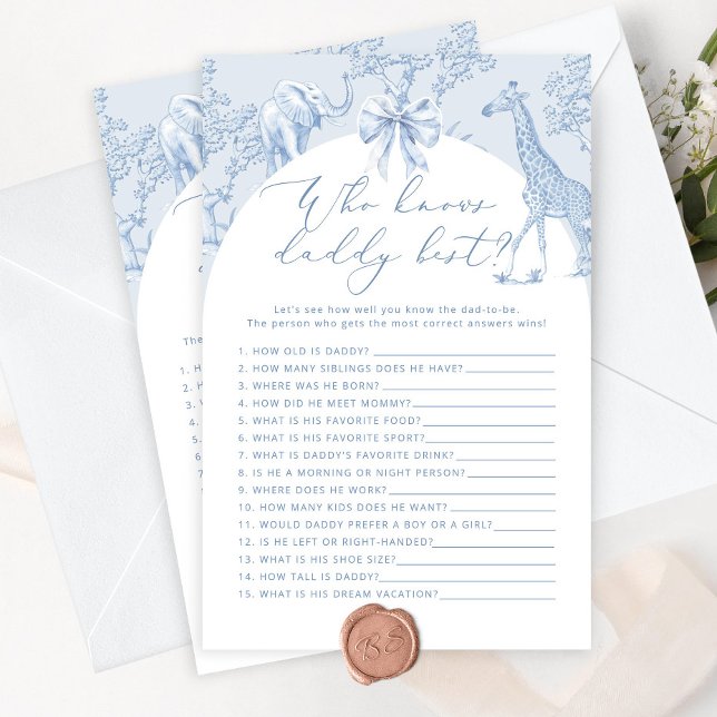 Toile Safari Wer kennt Papa am besten Baby-Duschsp (Von Creator hochgeladen)