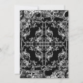 Toile Schwarz n Weiß Damask Swirl Speichern Sie di Einladung (Rückseite)