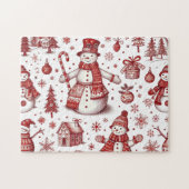 Toile Snowman Holiday Jigsaw Puzzle (Horizontal)