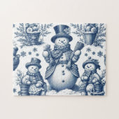 Toile Snowman Winter Scene Jigsaw Puzzle (Horizontal)