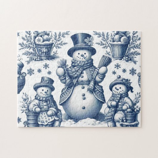 Toile Snowman Winter Scene Jigsaw Puzzle (Horizontal)