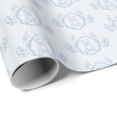 Toile Teddy Bär Blue Vintag Baby Dusche Geschenkpapier (Rolleneckpunkt)