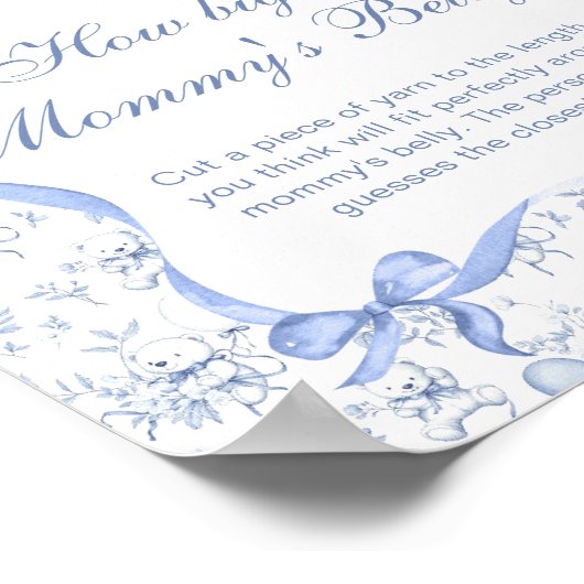 Toile Teddy Bear Blue Wie groß ist Mama's Bauch Poster (Ecke)