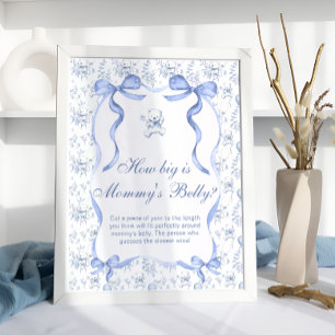Toile Teddy Bear Blue Wie groß ist Mama's Bauch Poster