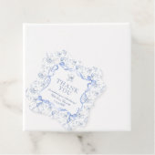 Toile Teddy Bear Dusty Blue Baby Dusche Vielen Dan Geschenkanhänger (Beispiel)