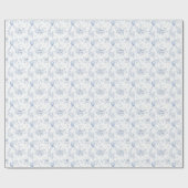 Toile Teddy Bear und Blues Dusty Blue Baby Dusche Geschenkpapier (Flach)