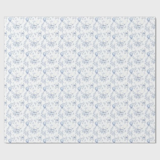 Toile Teddy Bear und Blues Dusty Blue Baby Dusche Geschenkpapier (Flach)