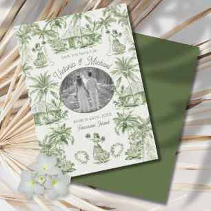 Toile Tropical Hawaiian Island Save the Date Foto Einladung