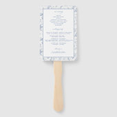 Toile Viktorianisch Blue Floral Wedding Zeremonie Fächer (Rückseite)