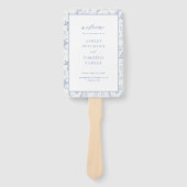 Toile Viktorianisch Blue Floral Wedding Zeremonie Fächer (Vorderseite)