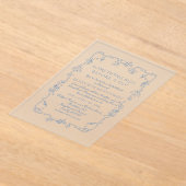 Toile Viktorianisch Französisch Etwas Blue Bridal Acryleinladungen (Ablage )