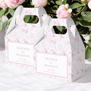 Toile Vintage Blumenrosa Hochzeit Geschenkschachtel