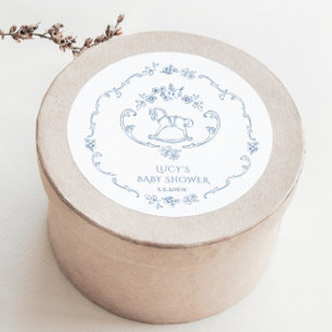 Toile-Vintage-Spielzeug-Chinoiserie-Rahmen-Baby-Du Runder Aufkleber