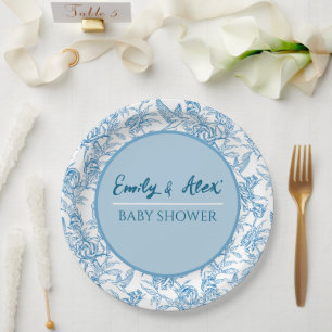 Toile Vogel und Blumenkohl Individuelle Name Babyd Pappteller