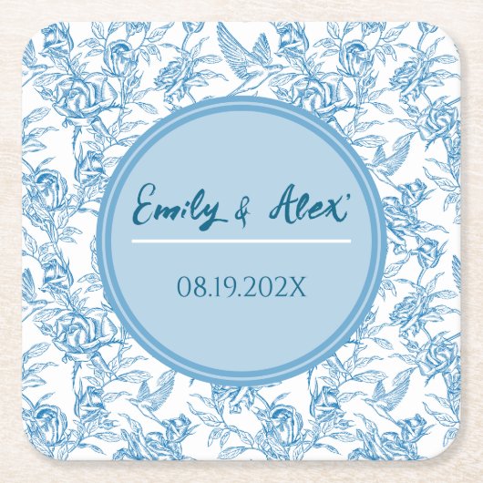 Toile Vogel und Blumenkohl Individuelle Name Babyd Rechteckiger Pappuntersetzer (Vorderseite)