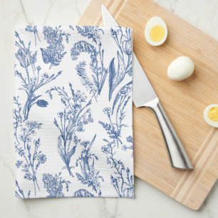 Toile Wildblumen Blau Blumenmuster Geschirrtuch