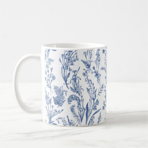 Toile Wildblumen Blau Blumenmuster Kaffeetasse