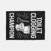 Toilet Clogging Chamon Funny Graphic Toilet Cloggi Fleecedecke (Vorderseite (Horizontal))