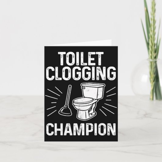Toilet Clogging Chamon Funny Graphic Toilet Cloggi Karte (Vorderseite)
