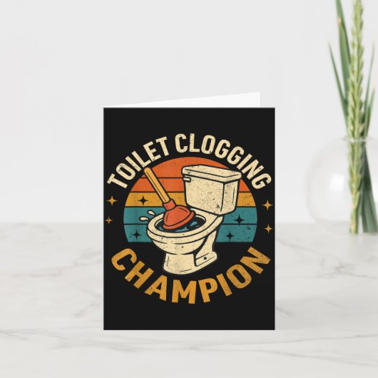 Toilet Clogging Chamon Tee Funny Meme Karte (Vorderseite)