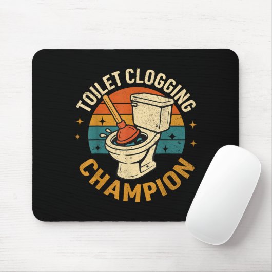 Toilet Clogging Chamon Tee Funny Meme Mousepad (Mit Mouse)