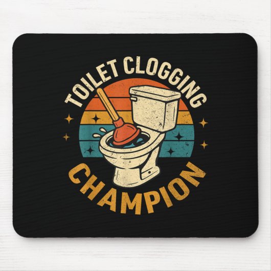 Toilet Clogging Chamon Tee Funny Meme  Mousepad (Vorne)