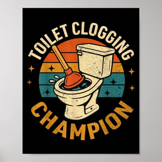 Toilet Clogging Chamon Tee Funny Meme  Poster (Vorne)