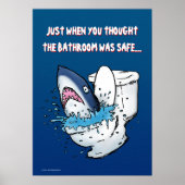Toilet Shark Funny Poster (Vorne)