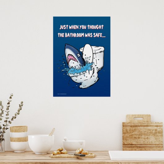 Toilet Shark Funny Poster (Küche)