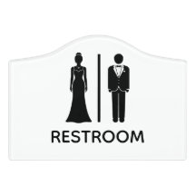 Toilet Sign Fancy Evening wear Bathroom Sign