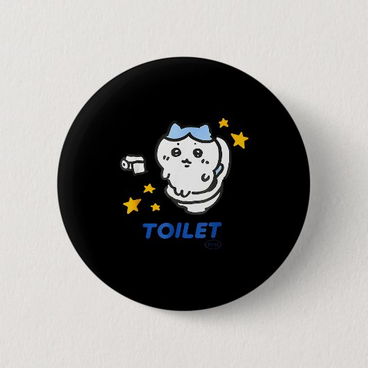 Toilet Time Chikawa Meme Funny Tee  Button (Vorderseite)