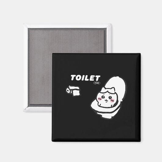 Toilet Time Chikawa Meme Tee Magnet (Vorderseite/Rückseite)