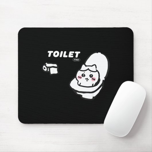 Toilet Time Chikawa Meme Tee  Mousepad (Mit Mouse)