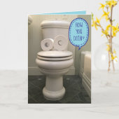 Toilet With TP Eyes Asking 'How you doin'?" Karte (Gelbe Blume)