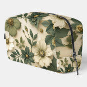 Toiletry bag green flowers pattern  waschbeutel (Rechte Ecke)