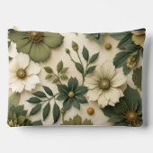 Toiletry bag green flowers pattern  zubehörtasche (Vorderseite)