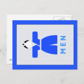 Toilette für Männer, japanisches Zeichen Postkarte (Vorne/Hinten)