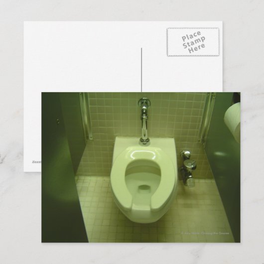 Toilette Gestochen Postkarte (Vorne/Hinten)