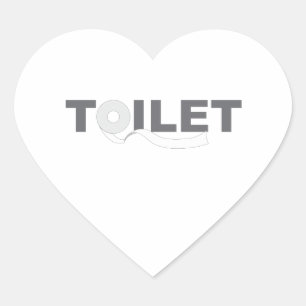 Toilette Herz-Aufkleber