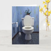 Toilette im Badezimmer Grußkarte Karte (Gelbe Blume)