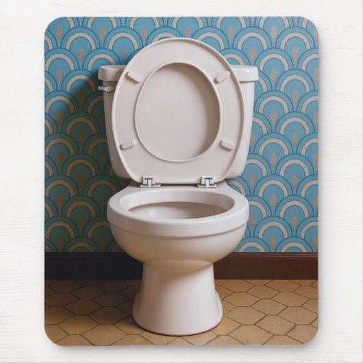 Toilette im Retro-Bad Mousepad (Vorne)