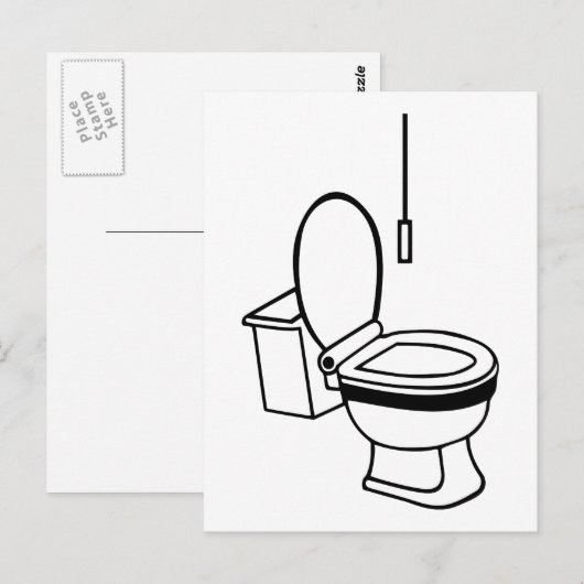 Toilette Postkarte (Vorne/Hinten)