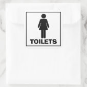 Toilette Quadratischer Aufkleber (Tasche)