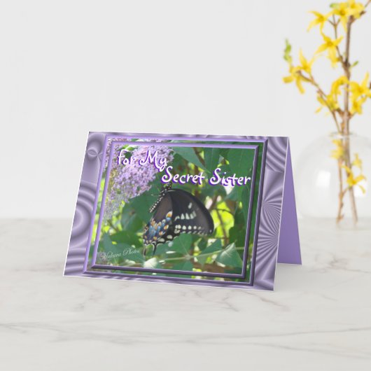 Toilette-Schmetterling geheime Schwester- oder Karte (Gelbe Blume)