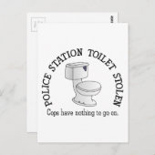 Toilette Stolen Postkarte (Vorne/Hinten)