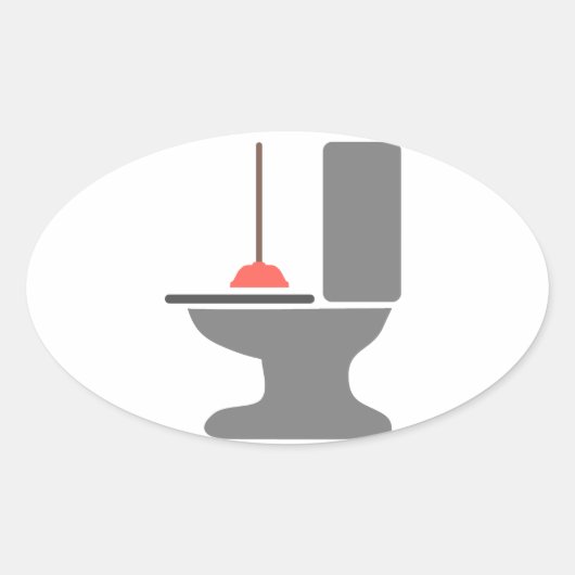 Toilette und Hunger Ovaler Aufkleber (Vorderseite)