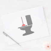 Toilette und Hunger Ovaler Aufkleber (Umschlag)