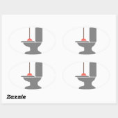Toilette und Hunger Ovaler Aufkleber (Blatt)